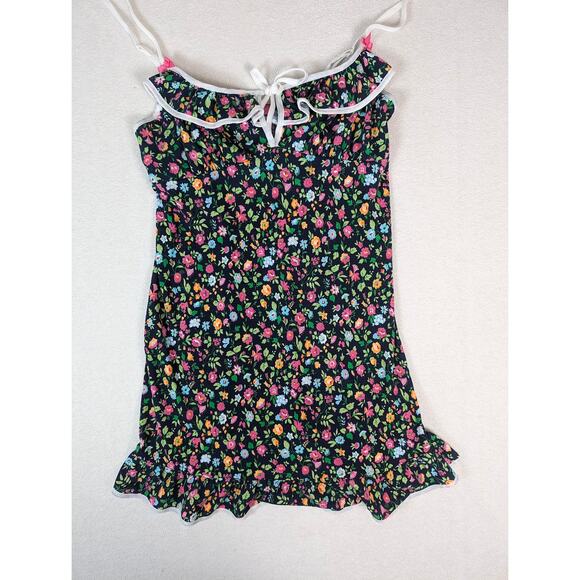 Betsey Johnson Intimates Lingerie Floral Mini Dress Size Medium Adjustable Strap - Picture 1 of 6